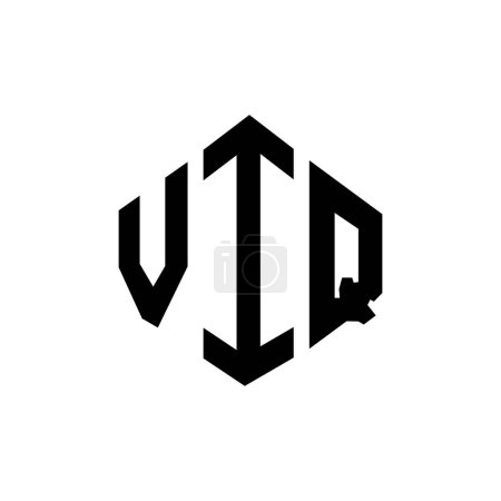 Ilustración de Diseño del logotipo de la letra VIQ con forma de polígono. Diseño de logotipo en forma de polígono y cubo VIQ. Plantilla de logotipo de vector de hexágono VIQ colores blanco y negro. Monograma VIQ, logotipo de negocios e inmuebles. - Imagen libre de derechos