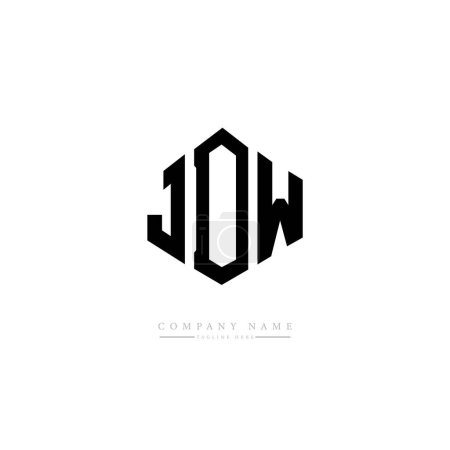 Illustration for JDW letter logo design with polygon shape. JDW polygon and cube shape logo design. JDW hexagon vector logo template white and black colors. JDW monogram, business and real estate logo. - Royalty Free Image