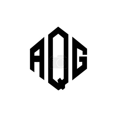 Ilustración de Diseño del logotipo de la letra AQG con forma de polígono. Diseño de logotipo en forma de polígono y cubo AQG. Plantilla de logotipo de hexágono AQG colores blanco y negro. Monograma AQG, logotipo de negocios e inmuebles. - Imagen libre de derechos