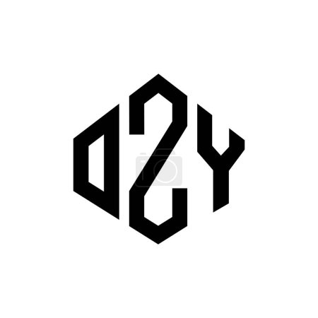 Téléchargez les illustrations : OZY letter logo design with polygon shape. OZY polygon and cube shape logo design. OZY hexagon vector logo template white and black colors. OZY monogram, business and real estate logo. - en licence libre de droit
