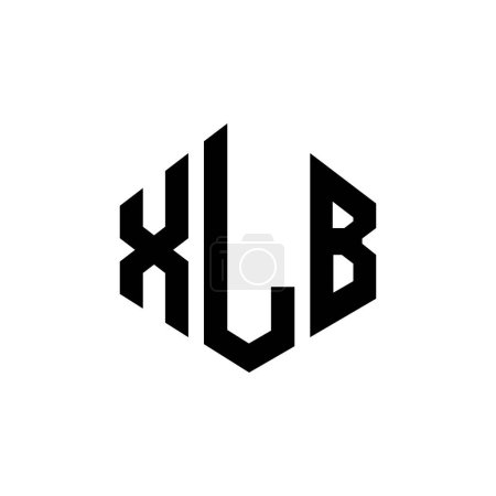 Illustration for XLB letter logo design with polygon shape. XLB polygon and cube shape logo design. XLB hexagon vector logo template white and black colors. XLB monogram, business and real estate logo. - Royalty Free Image