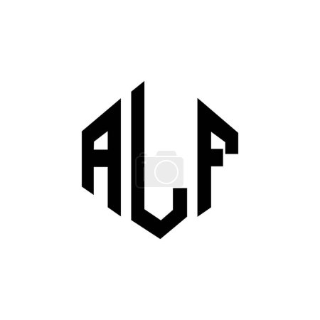 Illustration for ALF letter logo design with polygon shape. ALF polygon and cube shape logo design. ALF hexagon vector logo template white and black colors. ALF monogram, business and real estate logo. - Royalty Free Image