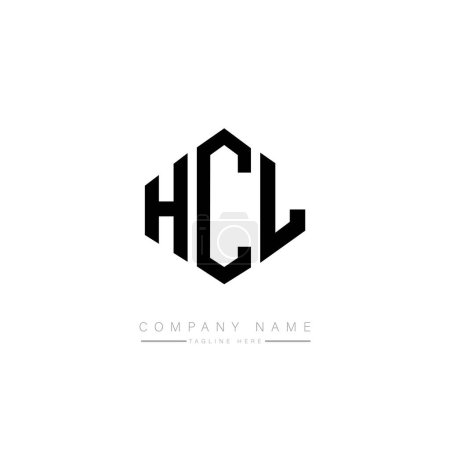 Illustration for HCL letter logo design with polygon shape. HCL polygon and cube shape logo design. HCL hexagon vector logo template white and black colors. HCL monogram, business and real estate logo. - Royalty Free Image