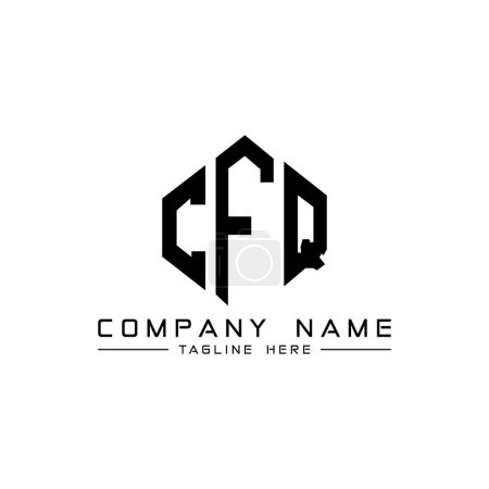 Photo for CFQ letter logo design with polygon shape. CFQ polygon and cube shape logo design. CFQ hexagon vector logo template white and black colors. CFQ monogram, business and real estate logo. - Royalty Free Image