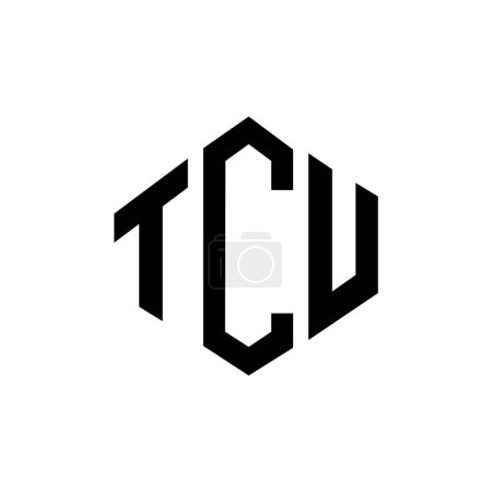 Téléchargez les illustrations : Conception de logo de lettre TCU avec la forme de polygone. TCU polygone et forme de cube logo design. TCU hexagone modèle de logo vectoriel couleurs blanches et noires. Monogramme TCU, logo commercial et immobilier. - en licence libre de droit