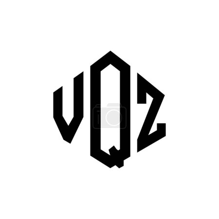 Illustration for VQZ letter logo design with polygon shape. VQZ polygon and cube shape logo design. VQZ hexagon vector logo template white and black colors. VQZ monogram, business and real estate logo. - Royalty Free Image