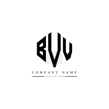 Illustration for BVV letter logo design with polygon shape. BVV polygon and cube shape logo design. BVV hexagon vector logo template white and black colors. BVV monogram, business and real estate logo. - Royalty Free Image