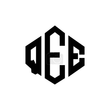 Illustration for QEE letter logo design with polygon shape. QEE polygon and cube shape logo design. QEE hexagon vector logo template white and black colors. QEE monogram, business and real estate logo. - Royalty Free Image