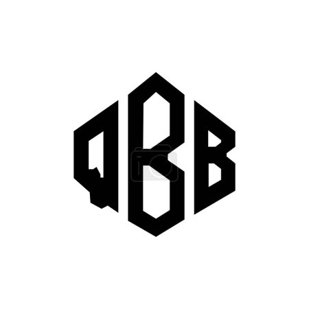 Illustration for QBB letter logo design with polygon shape. QBB polygon and cube shape logo design. QBB hexagon vector logo template white and black colors. QBB monogram, business and real estate logo. - Royalty Free Image