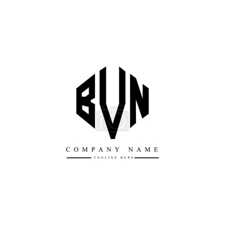 Illustration for BVN letter logo design with polygon shape. BVN polygon and cube shape logo design. BVN hexagon vector logo template white and black colors. BVN monogram, business and real estate logo. - Royalty Free Image