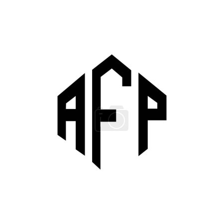 Illustration for AFP letter logo design with polygon shape. AFP polygon and cube shape logo design. AFP hexagon vector logo template white and black colors. AFP monogram, business and real estate logo. - Royalty Free Image