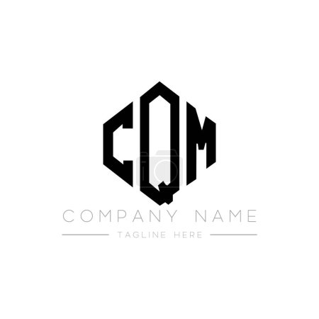 Illustration for CQM letter logo design with polygon shape. CQM polygon and cube shape logo design. CQM hexagon vector logo template white and black colors. CQM monogram, business and real estate logo. - Royalty Free Image