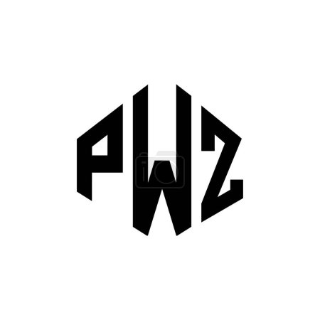 Téléchargez les illustrations : PWZ lettre logo design avec forme de polygone. PWZ polygone et forme de cube logo design. Modèle de logo vectoriel PWZ hexagone couleurs blanches et noires. PWZ monogramme, logo d'entreprise et immobilier. - en licence libre de droit