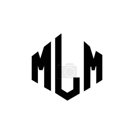 Illustration for MLM letter logo design with polygon shape. MLM polygon and cube shape logo design. MLM hexagon vector logo template white and black colors. MLM monogram, business and real estate logo. - Royalty Free Image