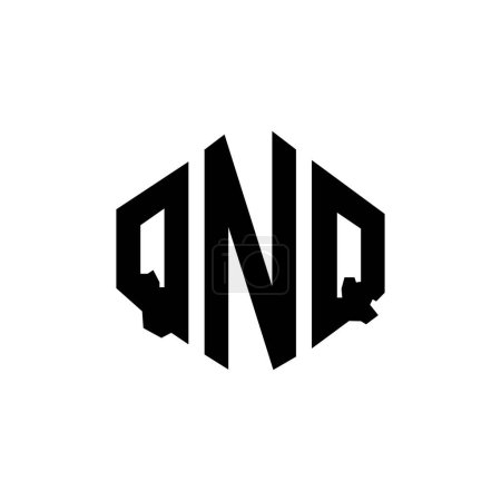 Ilustración de QNQ letter logo design with polygon shape. QNQ polygon and cube shape logo design. QNQ hexagon vector logo template white and black colors. QNQ monogram, business and real estate logo. - Imagen libre de derechos