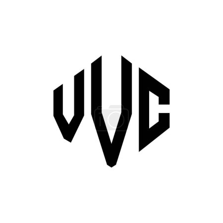 Téléchargez les illustrations : VVC lettre logo design avec forme de polygone. Logo en forme de cube et polygone VVC. Modèle de logo vectoriel hexagonal VVC couleurs blanches et noires. Monogramme VVC, logo commercial et immobilier. - en licence libre de droit