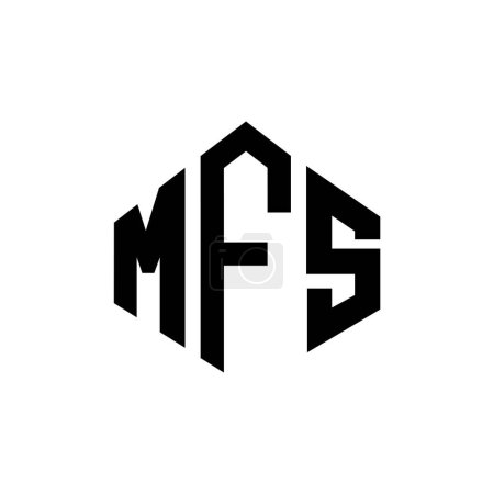 Ilustración de MFS letter logo design with polygon shape. MFS polygon and cube shape logo design. MFS hexagon vector logo template white and black colors. MFS monogram, business and real estate logo. - Imagen libre de derechos