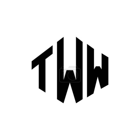Ilustración de TWW letter logo design with polygon shape. TWW polygon and cube shape logo design. TWW hexagon vector logo template white and black colors. TWW monogram, business and real estate logo. - Imagen libre de derechos