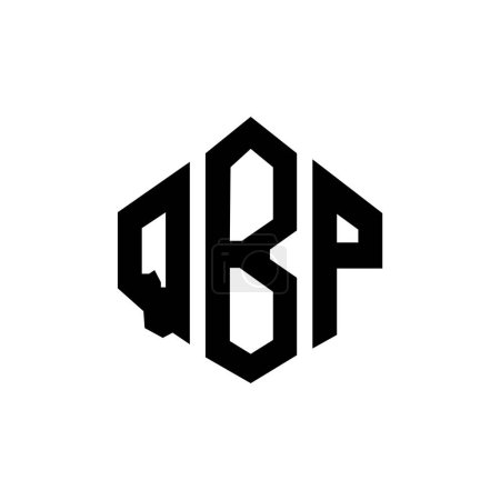 Téléchargez les illustrations : QBP letter logo design with polygon shape. QBP polygon and cube shape logo design. QBP hexagon vector logo template white and black colors. QBP monogram, business and real estate logo. - en licence libre de droit
