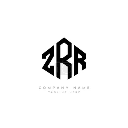 Illustration for ZRR letter logo design with polygon shape. ZRR polygon and cube shape logo design. ZRR hexagon vector logo template white and black colors. ZRR monogram, business and real estate logo. - Royalty Free Image