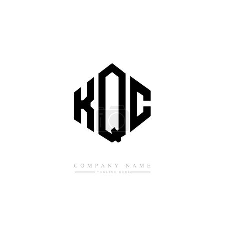 Ilustración de Diseño del logotipo de la letra KQC con forma de polígono. Diseño del logotipo en forma de cubo. Plantilla de logotipo de vector hexágono colores blanco y negro. Logotipo del monograma, del negocio y de bienes raíces. - Imagen libre de derechos