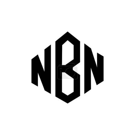 Ilustración de NBN letter logo design with polygon shape. NBN polygon and cube shape logo design. NBN hexagon vector logo template white and black colors. NBN monogram, business and real estate logo. - Imagen libre de derechos