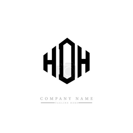 Illustration for HDH letter logo design with polygon shape. HDH polygon and cube shape logo design. HDH hexagon vector logo template white and black colors. HDH monogram, business and real estate logo. - Royalty Free Image