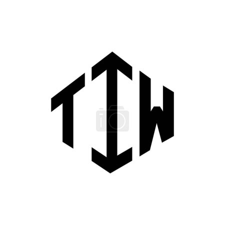 Ilustración de Diseño de logotipo de letra TIW con forma de polígono. Diseño de logotipo en forma de polígono y cubo TIW. TIW hexágono vector logo plantilla blanco y negro colores. Monograma TIW, logotipo de negocios e inmuebles. - Imagen libre de derechos