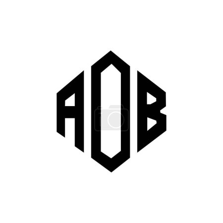 Ilustración de Diseño del logotipo de la letra AOB con forma de polígono. Diseño de logotipo en forma de polígono y cubo AOB. Plantilla de logotipo de vector hexágono AOB colores blanco y negro. Monograma AOB, logotipo de negocios e inmuebles. - Imagen libre de derechos