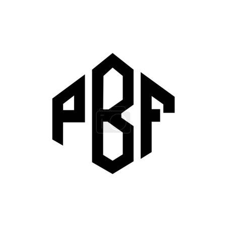 Téléchargez les illustrations : PBF letter logo design with polygon shape. PBF polygon and cube shape logo design. PBF hexagon vector logo template white and black colors. PBF monogram, business and real estate logo. - en licence libre de droit