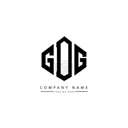 Illustration for GDG letter logo design with polygon shape. Cube shape logo design. Hexagon vector logo template white and black colors. Monogram, business and real estate logo. - Royalty Free Image