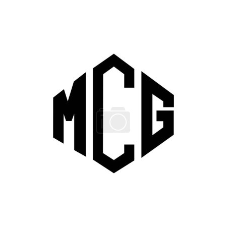 Ilustración de Diseño del logotipo de la letra MCG con forma de polígono. Diseño del logo en forma de polígono y cubo MCG. Plantilla de logotipo de hexágono MCG colores blanco y negro. Monograma de MCG, logotipo de negocios y bienes raíces. - Imagen libre de derechos