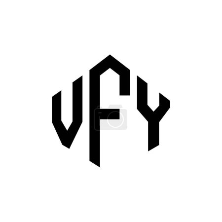 Illustration for VFY letter logo design with polygon shape. VFY polygon and cube shape logo design. VFY hexagon vector logo template white and black colors. VFY monogram, business and real estate logo. - Royalty Free Image