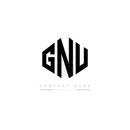 Téléchargez les illustrations : Vecteur de conception de modèle de logo initial lettres GNU - en licence libre de droit