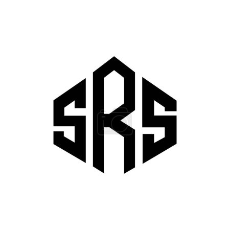 Illustration for SRS letter logo design with polygon shape. SRS polygon and cube shape logo design. SRS hexagon vector logo template white and black colors. SRS monogram, business and real estate logo. - Royalty Free Image