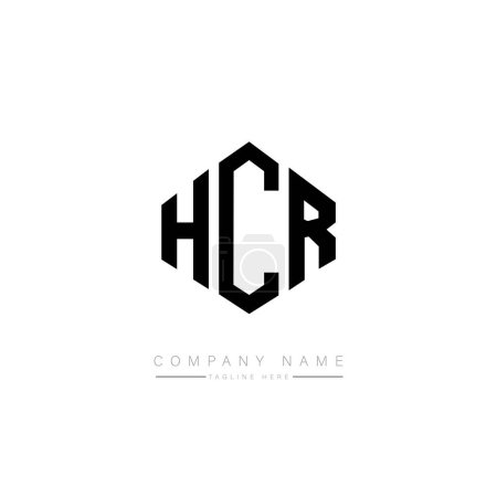 Téléchargez les illustrations : Lettre HCR logo design avec forme de polygone. Conception de logo en forme de polygone et cube HCR. Modèle de logo vectoriel HCR hexagone couleurs blanches et noires. Monogramme HCR, logo commercial et immobilier. - en licence libre de droit