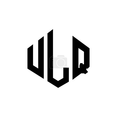 Ilustración de Diseño del logotipo de la letra ULQ con forma de polígono. Diseño de logotipo en forma de polígono y cubo ULQ. Plantilla de logotipo de vectores hexágono ULQ blanco y negro. Monograma ULQ, logotipo de negocios e inmuebles. - Imagen libre de derechos