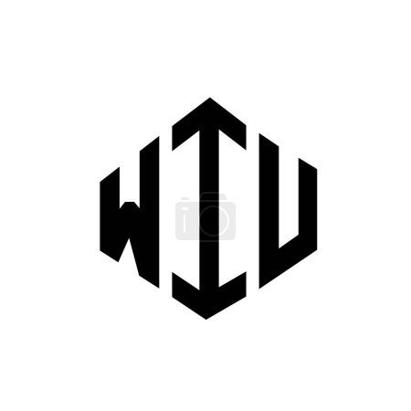 Illustration for WIU letter logo design with polygon shape. WIU polygon and cube shape logo design. WIU hexagon vector logo template white and black colors. WIU monogram, business and real estate logo. - Royalty Free Image