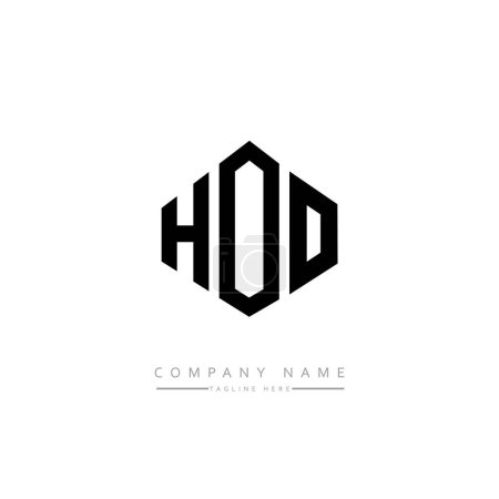 Illustration for HOO letter logo design with polygon shape. HOO polygon and cube shape logo design. HOO hexagon vector logo template white and black colors. HOO monogram, business and real estate logo. - Royalty Free Image