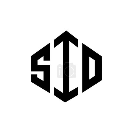 Illustration for SIO letter logo design with polygon shape. SIO polygon and cube shape logo design. SIO hexagon vector logo template white and black colors. SIO monogram, business and real estate logo. - Royalty Free Image