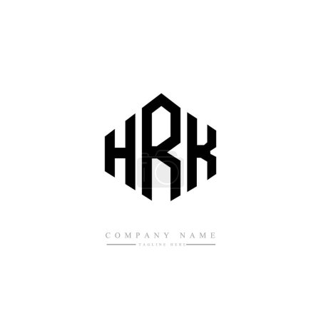 Illustration for HRK letter logo design with polygon shape. HRK polygon and cube shape logo design. HRK hexagon vector logo template white and black colors. HRK monogram, business and real estate logo. - Royalty Free Image