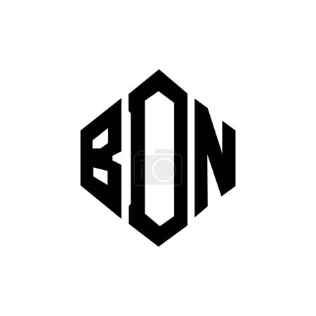 Illustration for BDN letter logo design with polygon shape. BDN polygon and cube shape logo design. BDN hexagon vector logo template white and black colors. BDN monogram, business and real estate logo. - Royalty Free Image