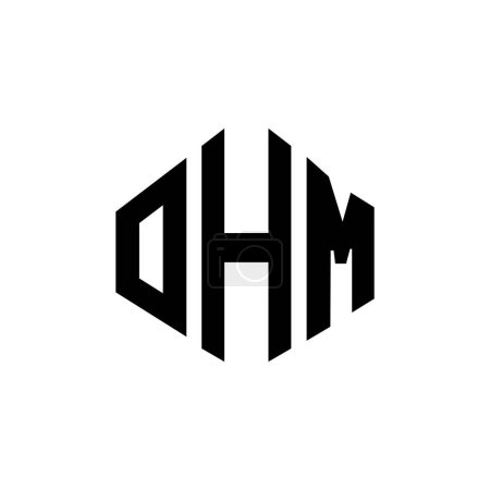 Téléchargez les illustrations : OHM lettre logo design avec forme de polygone. Logo OHM en forme de polygone et cube. Modèle de logo vectoriel OHM hexagone couleurs blanches et noires. OHM logo monogramme, commercial et immobilier. - en licence libre de droit