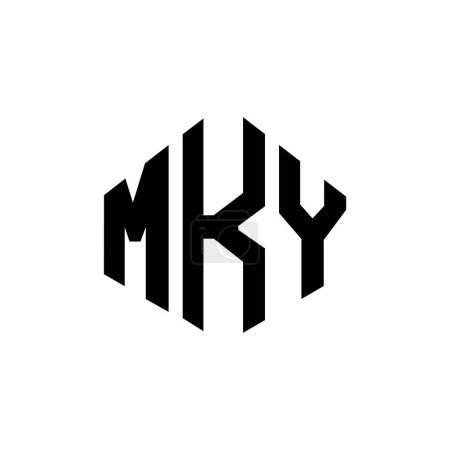 Téléchargez les illustrations : MKY letter logo design with polygon shape. MKY polygon and cube shape logo design. MKY hexagon vector logo template white and black colors. MKY monogram, business and real estate logo. - en licence libre de droit