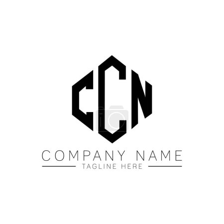 Illustration for CCN letter logo design with polygon shape. CCN polygon and cube shape logo design. CCN hexagon vector logo template white and black colors. CCN monogram, business and real estate logo. - Royalty Free Image
