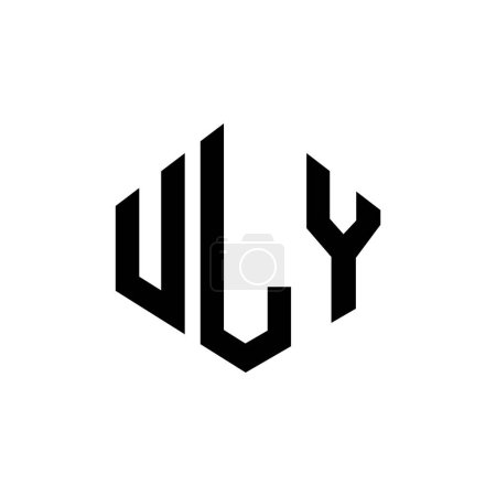 Téléchargez les illustrations : ULY lettre logo design avec forme de polygone. ULY conception de logo en forme de polygone et cube. Modèle de logo vectoriel ULY hexagone couleurs blanches et noires. ULY logo monogramme, commercial et immobilier. - en licence libre de droit