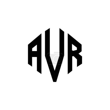 Illustration for AVR letter logo design with polygon shape. AVR polygon and cube shape logo design. AVR hexagon vector logo template white and black colors. AVR monogram, business and real estate logo. - Royalty Free Image