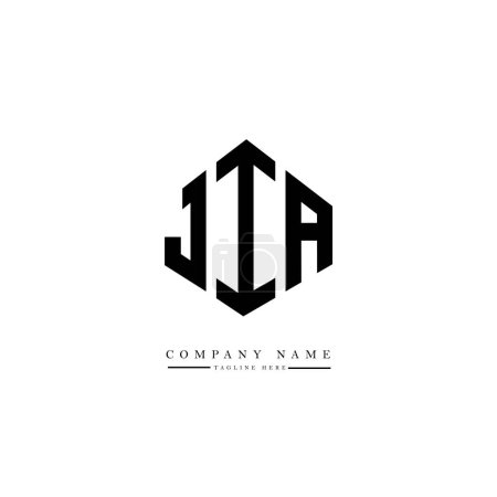 Illustration for JIA letter logo design with polygon shape. JIA polygon and cube shape logo design. JIA hexagon vector logo template white and black colors. JIA monogram, business and real estate logo. - Royalty Free Image