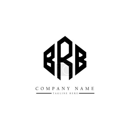 Illustration for BRB letter logo design with polygon shape. BRB polygon and cube shape logo design. BRB hexagon vector logo template white and black colors. BRB monogram, business and real estate logo. - Royalty Free Image