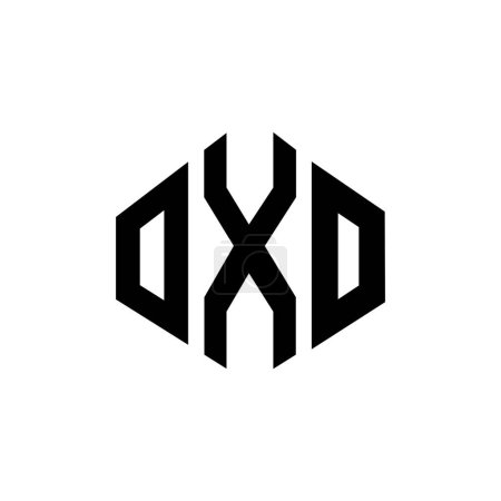 Ilustración de Diseño del logotipo de la letra OXO con forma de polígono. Diseño de logotipo de forma de polígono y cubo OXO. OXO hexágono vector logotipo plantilla blanco y negro colores. Monograma OXO, logotipo de negocios e inmuebles. - Imagen libre de derechos